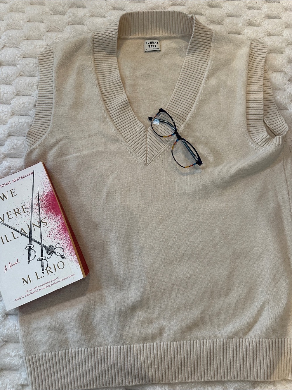 Sunday Best Neutral Cream V-Neck Sweater Vest
